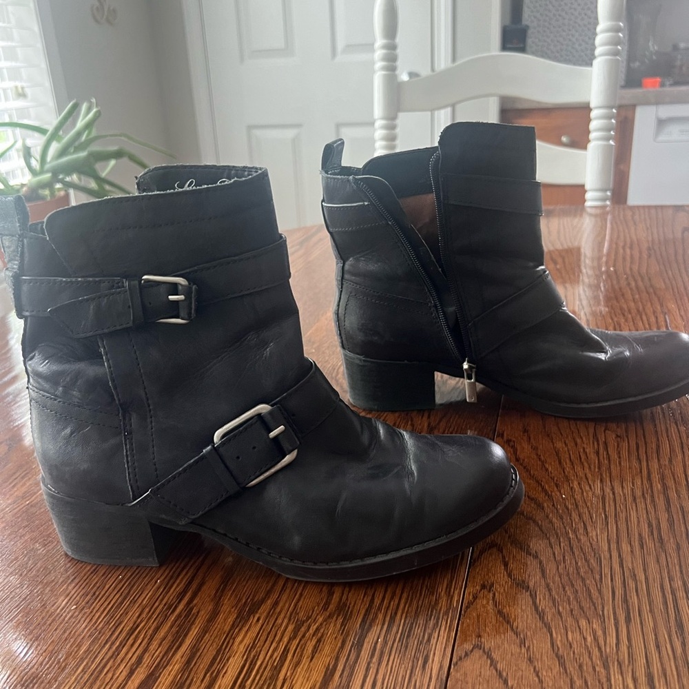 Black Leather Ankle Boots
